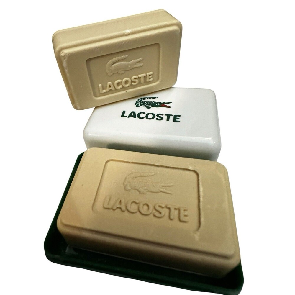 Lacoste Soap Savon VINTAGE - 2 Travel size Soaps 40g/1.4oz And a Case HTF